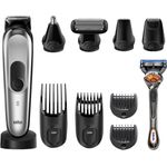 Braun MGK7920 Multigroomer 100 Minuten Akkubetrieb 13 Schnittlängen 4 Kammaufsätze inkl. Gillette Nassrasierer, Aufbewahrungstasche