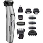 Babyliss Men 11-in-1 Titanium Multi-Grooming Kit Wasserdicht Köperhaartrimmer, Barttrimmer, Nasenhaartrimmer, Augenbrauen, Detailtrimmer und Multifunktionstrimmer, inkl. Tasche, Silber Schwarz MT861E
