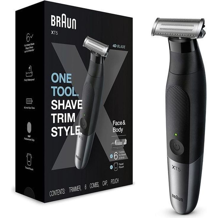 Braun Series XT5200 Bartschneider, Bodygrooming-Set, 1 langlebige Klinge, mit Reisebeutel, ein Gerät für 3-Tage-Bart, Haare, Intimbereich, Achseln