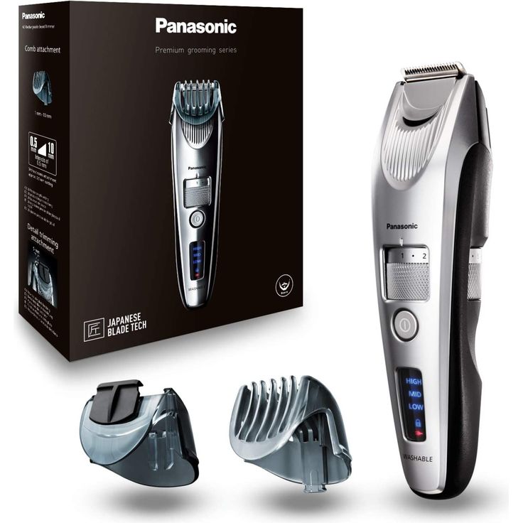 Panasonic ER-SB60-S803 Bartschneider / Haarschneider 19 präzise Längeneinstellungen 1-10 mm, ohne Aufsatz 0,5 mm inkl. Kammaufsatz und Ladeständer