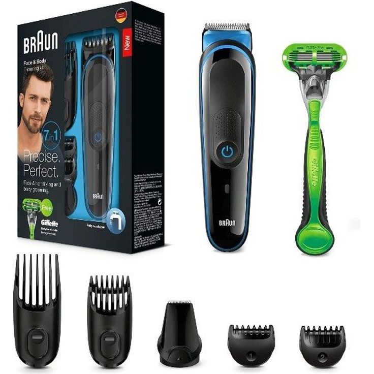 Braun MGK 3042 7in1 Multi-Grooming-Kit Barttrimmer und Haarschneider + Gillette