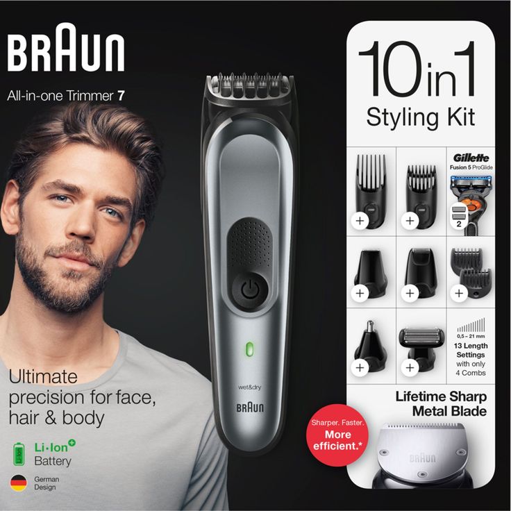 Braun MGK7221 Multigroomer 13 Schnittstufen inkl. Gillette Fusion5 ProGlide FlexBall – Bild 2