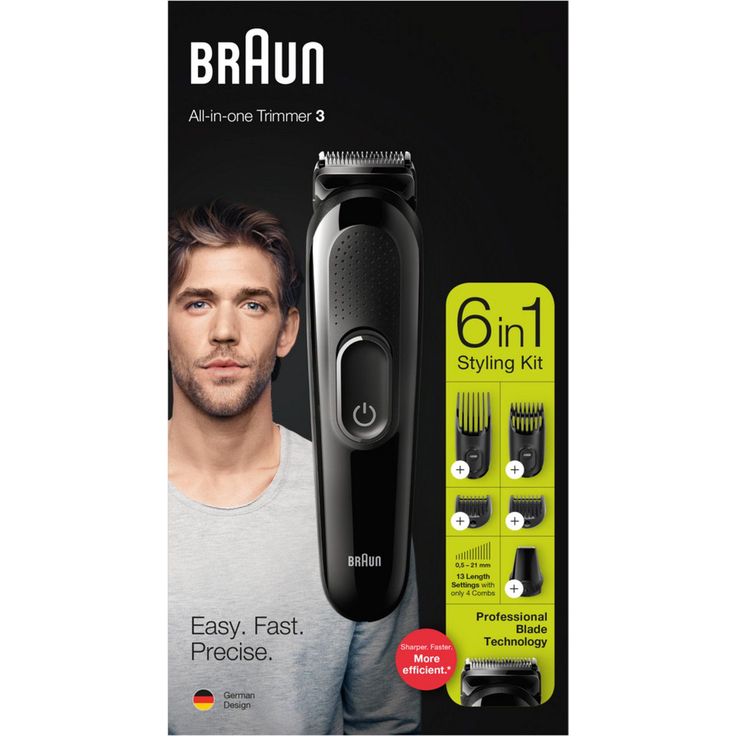 Braun 6-in-1 Multi-Grooming-Kit 3 MGK3225, Barttrimmer für Herren, Haarschneider 50 Minuten Akkubetrieb inkl. Aufsätze – Bild 2