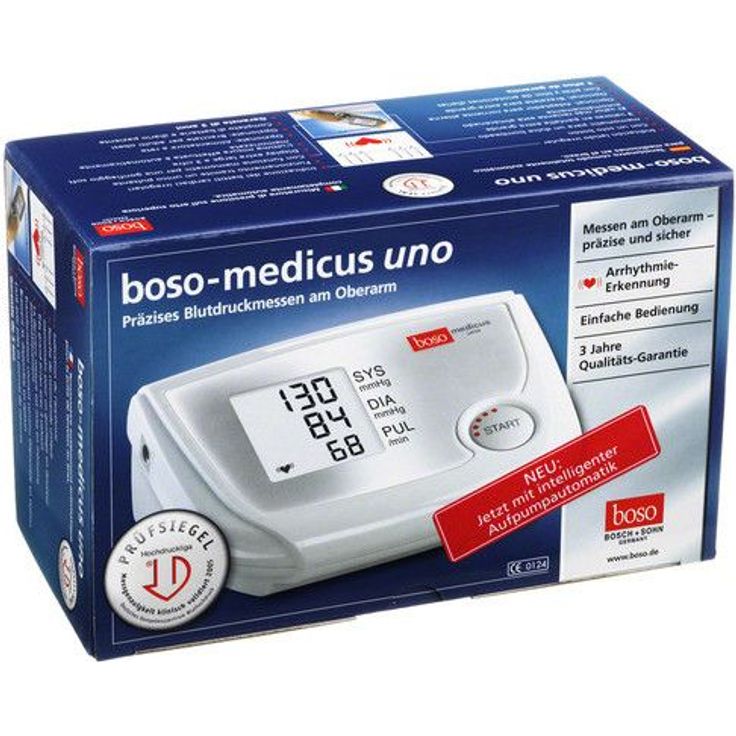 boso medicus uno Oberarm-Blutdruckmessgerät mit Einknopfbedienung, großem Display und Arrhythmie-Erkennung Inkl. Manschette (22-32cm) – Bild 2