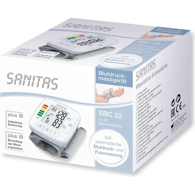 Sanitas SBC 22 Handgelenk-Blutdruckmessgerät vollautomatische Blutdruck- und Pulsmessung, Warnfunktion bei möglichen Herzrhythmusstörungen – Bild 6