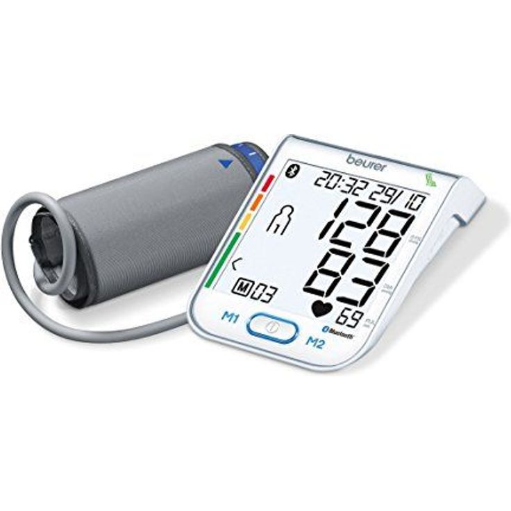 Beurer BM 77 Oberarm-Blutdruckmessgerät, mit patentiertem Ruheindikator, App-Anbindung mit zertifiziertem Datenschutz, auch für Schwangere geeignet