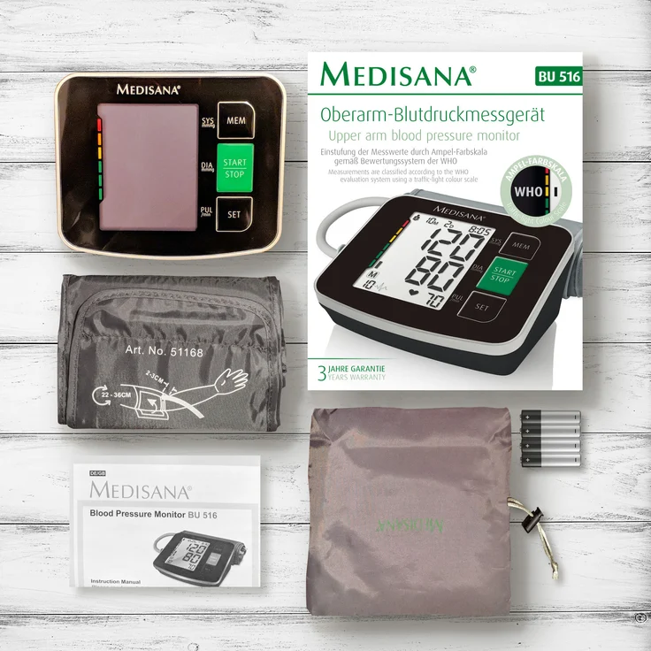 medisana BU 516 Oberarm-Blutdruckmessgerät, präzise Blutdruck und Pulsmessung mit Speicherfunktion, Ampel-Skala, Funktion zur Anzeige eines unregelmäßigen Herzschlags – Bild 7