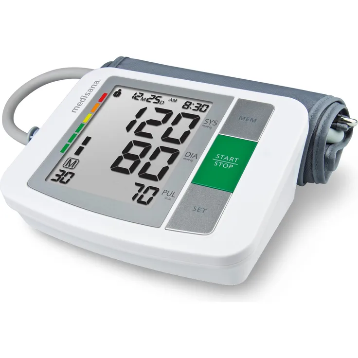medisana BU 512 Oberarm-Blutdruckmessgerät, präzise Blutdruck und Pulsmessung mit Speicherfunktion, Ampel-Skala, Funktion zur Anzeige eines unregelmäßigen Herzschlags
