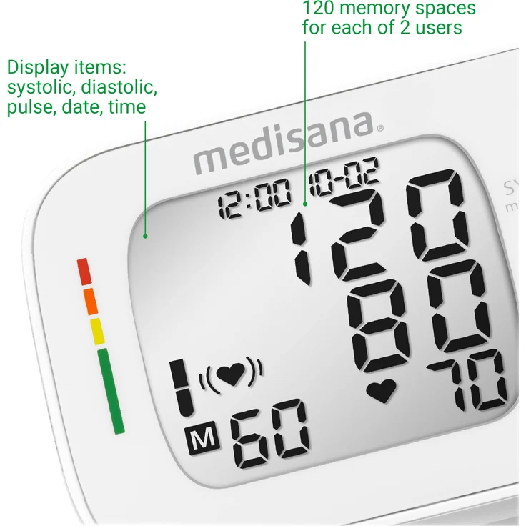 medisana BW 335 Handgelenk-Blutdruckmessgerät, präzise Blutdruck und Pulsmessung mit Speicherfunktion, Ampel-Skala, Funktion zur Anzeige eines unregelmäßigen Herzschlags – Bild 5