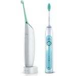 Philips Sonicare HX8111/33 HealthyWhite light blue & AirFloss, Schalltechnologie, 2 Reinigungsprogramme