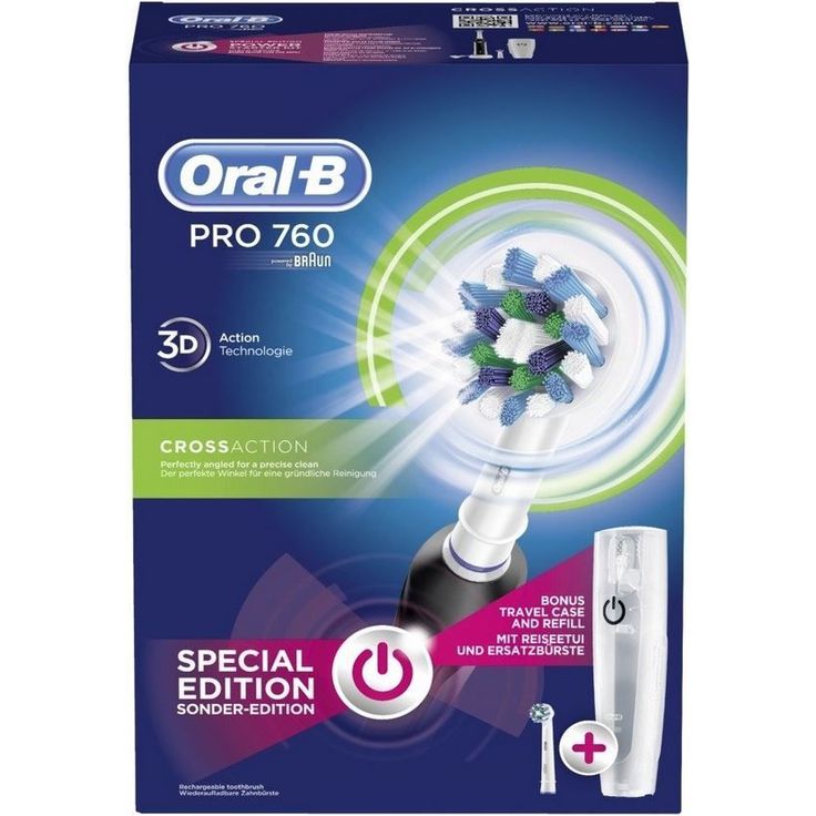 Oral-B Pro 760 black mit Andruckkontrolle & Reiseetui, für saubere & gesunde Zähne – Bild 4