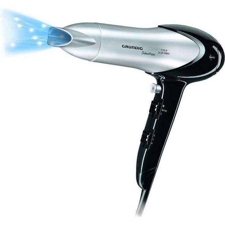 Grundig HD 6080 Ionen-Technologie 2200 Watt inkl. Stylingdüse schwarz-silber – Bild 2