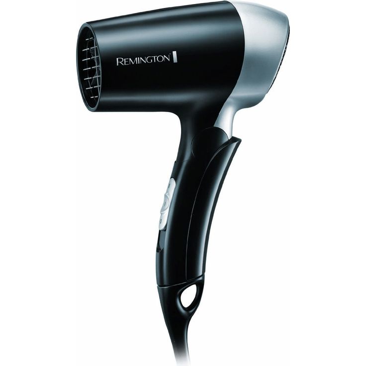 Remington Haartrockner On The Go D2400, 1400 Watt, weltweite Spannungsanpassung, klappbarer Reisehaartrockner, Stylingdüse, schwarz-grau