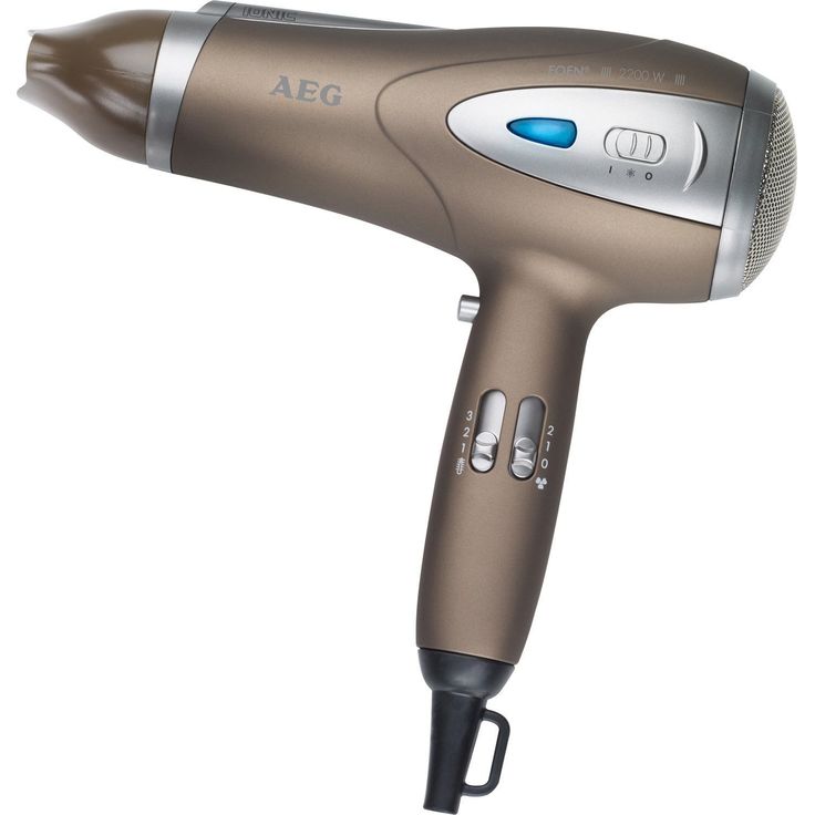 AEG HTD 5584 Profi-Foen mit 2200 Watt, 3 Temperatur--Leistungsstufen, Kaltstufe für Style Fix, Ionisierungsfunktion, Formdüse (360°), professioneller Volumen-Diffusor, Aufhängöse, in Braun-Metallic