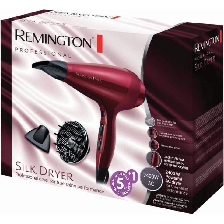 Remington Profi-Ionen-Haartrockner Silk AC9096, 2400 Watt, leistungsstarker AC-Motor, Stylingdüse, Diffusor, rot – Bild 5