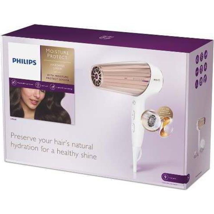 Philips DryCare Prestige Haartrockner mit MoistureProtect Sensor HP8280-00, 2300 W, DC-Motor und 2 Aufsätze – Bild 5