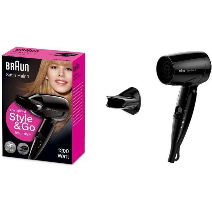 Braun Satin Hair 1 Style&Go klappbarer Reisehaartrockner HD 130, mit Stylingdüse, 1200 Watt – Bild 2
