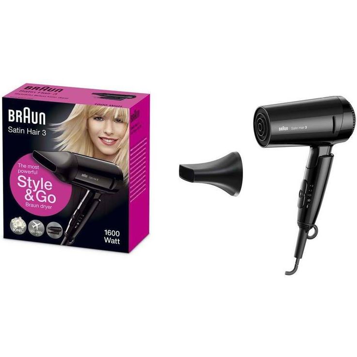 Braun Satin Hair 3 Style&Go Haartrockner HD350, mit IonTec und Stylingdüse, 1600 Watt – Bild 4