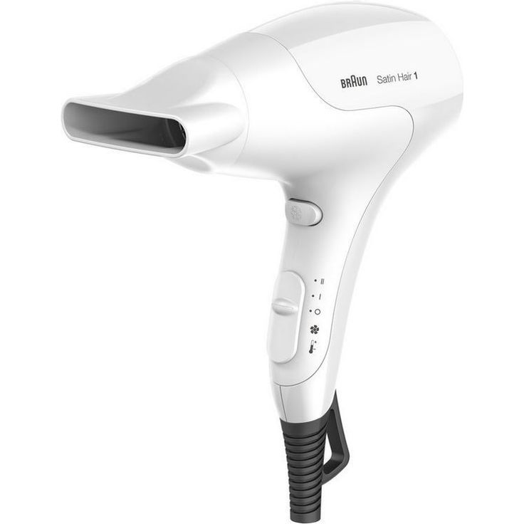Braun Satin Hair 1 PowerPerfection Haartrockner HD180, mit Stylingdüse, 1800 Watt, weiß