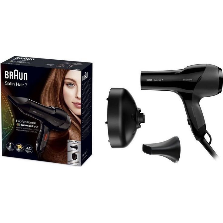 Braun Satin Hair 7 SensoDryer Haartrockner HD 785, mit IonTec und Diffusor, 2000 Watt, Schwarz – Bild 4