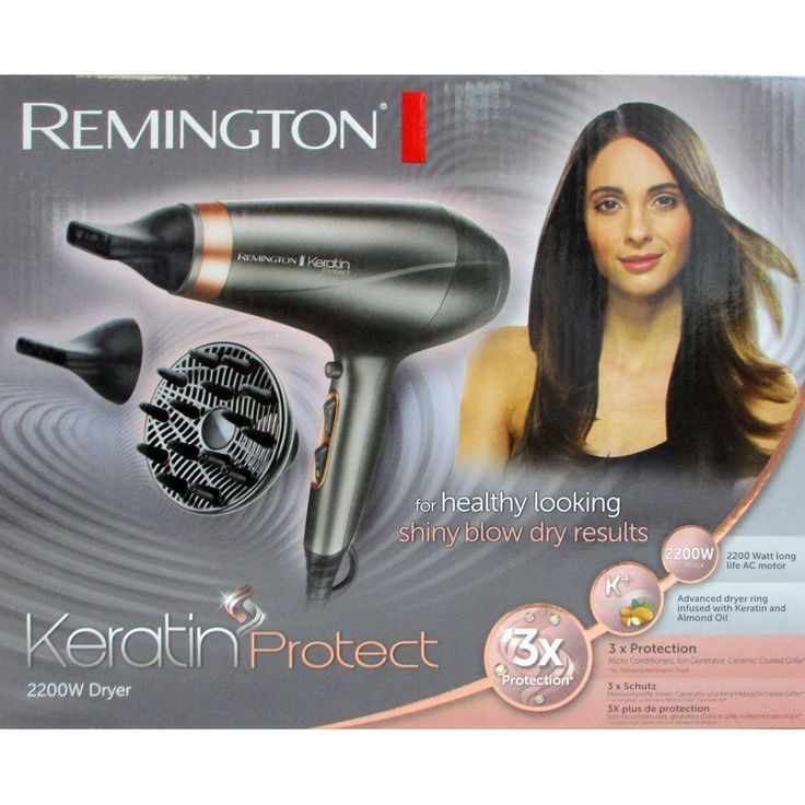 Remington Ionen-Haartrockner Keratin Protect AC8820, 2200 Watt, Ring angereichert mit Keratin und Mandelöl, zwei Stylingdüsen, Diffusor, grau-rose gold – Bild 3