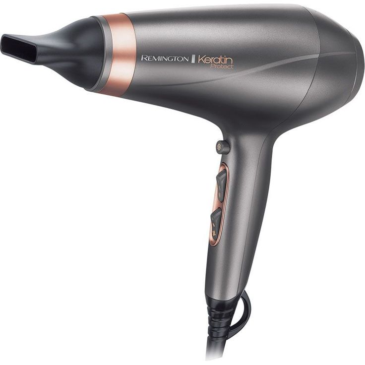 Remington Ionen-Haartrockner Keratin Protect AC8820, 2200 Watt, Ring angereichert mit Keratin und Mandelöl, zwei Stylingdüsen, Diffusor, grau-rose gold