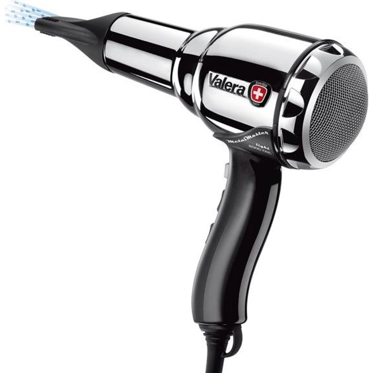 Valera Professioneller Metall-Haartrockner Swiss Metal Master Light, mit Ionen-Generator, 2000 Watt, verchromt-schwarz