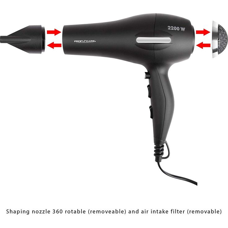 ProfiCare PC-HT 3017 AC-Profi-Haartrockner, 2200 Watt, Ionisierungsfunktion, Cool Shot, AC-Profi-Motor, extra langes Kabel (circa 2m), 3 Temperatur--Leistungsstufen – Bild 4