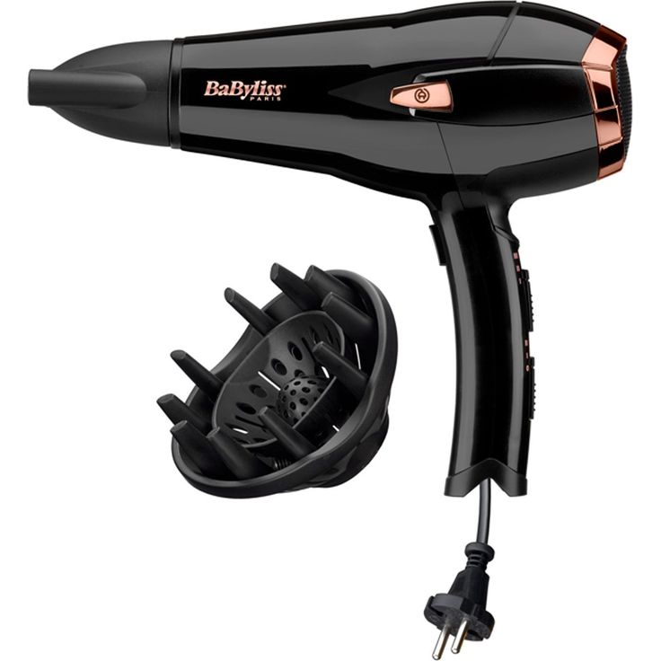 Babyliss Cordkeeper 2000 Ionic-Haartrockner D373E, einzigartige Kabeleinzugsfunktion Im Griff, 2000 Watt schwarz