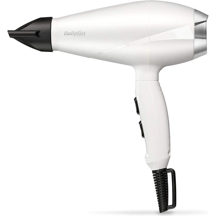 Babyliss 2000 Profi-Haartrockner Pro Speed, matt Weiß, AC Motor, 2000W, 100 Km-H, extra langes kabel, Made in Italy, 6704WE