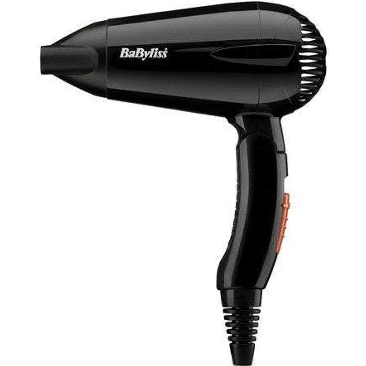 Babyliss Travel Dry 2000 Faltbarer, Leichter Reisehaartrockner Schwarz 2000 Watt 5344E