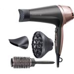Remington Haartrockner Curl&Straight, 3 Stylingdüsen: konisch geformte & Locken-Stylingdüse, Diffusor & 45mm Rundbürste zum Glätten, Locken & Wellen (2200W, 3 Heiz-& 2 separate Gebläsestufen) D5706