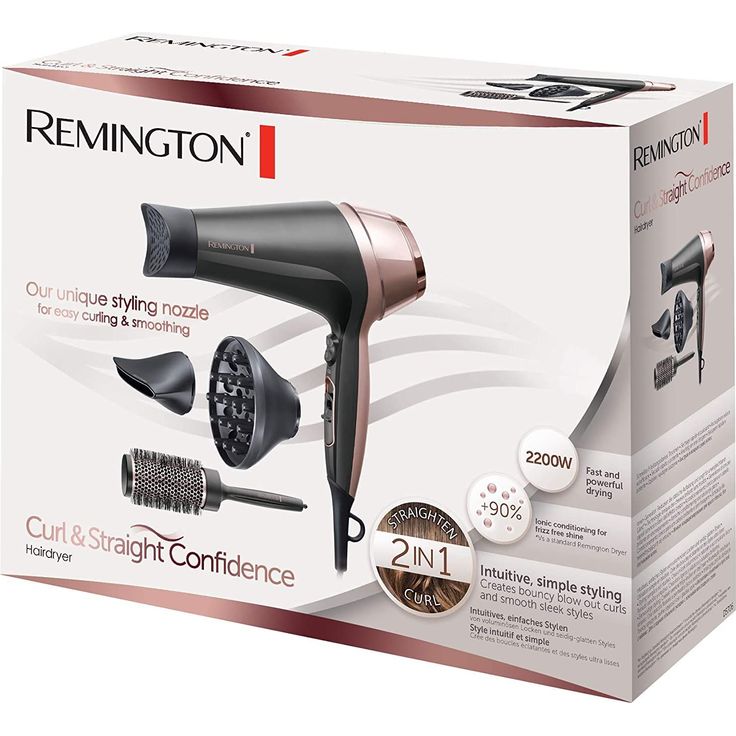 Remington Haartrockner Curl&Straight, 3 Stylingdüsen: konisch geformte & Locken-Stylingdüse, Diffusor & 45mm Rundbürste zum Glätten, Locken & Wellen (2200W, 3 Heiz-& 2 separate Gebläsestufen) D5706 – Bild 4