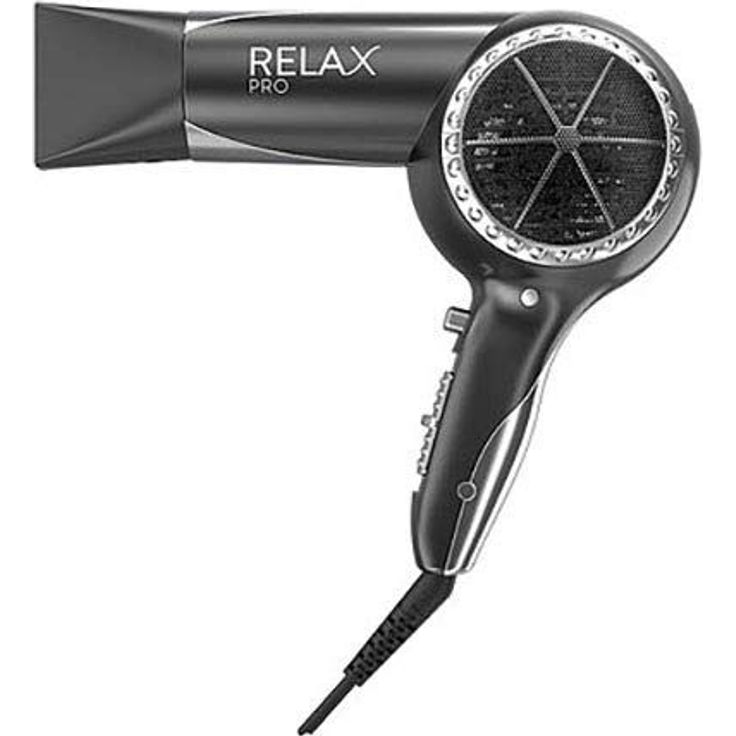 Relax 33000761 Pro 880W Profi Föhn Der leiseste und energiesparendste Haartrockner, Mittel, schwarz