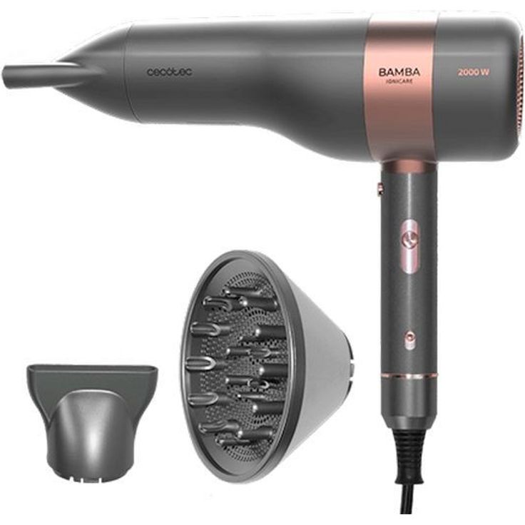 Cecotec Bamba IoniCare 6000 RockStar Vision Haartrockner Digital Motor 2000 W Leistung mit LCD-Display, Echt-Ionen-Display, 5 Temperatureinstellungen, Kaltluftfunktion (6000 Rockstar Vision)