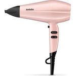 BaByliss 5337PRE Haartrockner Rose Blush 235, 2200 W, DC Motor, Ionen, 2 Geschwindigkeitsstufen und 3 Temperaturen, KaltluftTaste Inklusive schmaler Düse 8 mm, Kabel 2,2 m Leichtgewicht 429 g, rosa