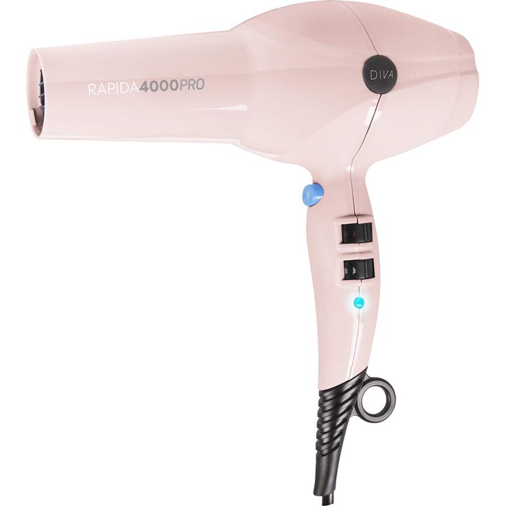 Diva PRO114 Pro Styling Rapida 4000 Pro Haartrockner 4 Hitze und 2 Gebläseeinstellungen Kaltluftstrom Robustes Nylongehäuse, Rosa