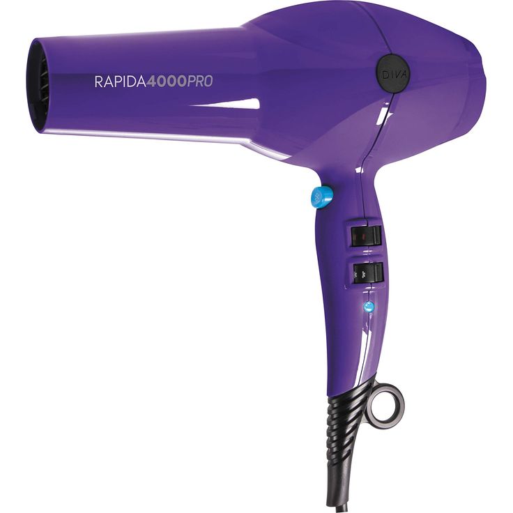 Diva Pro Styling Rapida 4000 Pro Haartrockner 2200 Watt 4 Hitze und 2 Geschwindigkeitsstufen & True Cold Shot, lila