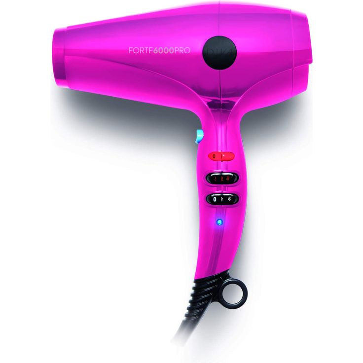 Diva Pro Styling Forte 6000 Pro Haartrockner 2400 Watt 8 Hitze und 2 Geschwindigkeitsstufen & True Cold Shot, pink