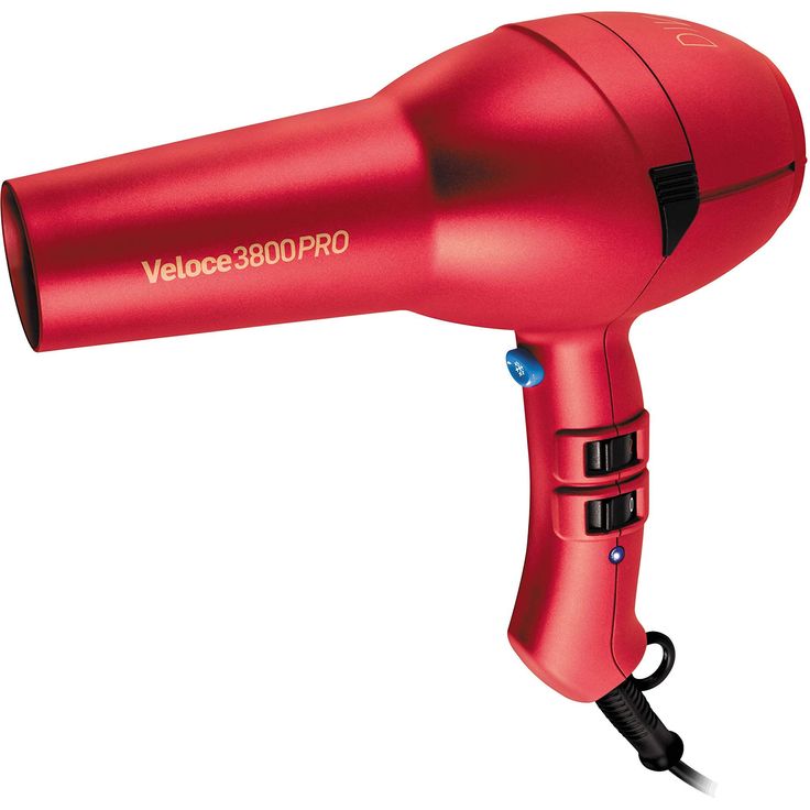 Diva Edit Veloce 3800 Pro Föhn Haartrockner 4 Hitze und 2 Gebläsestufen Ionenfunktion Cold Shot, rot