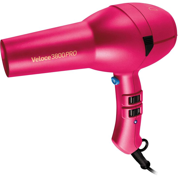 Diva Edit Veloce 3800 Pro Föhn Haartrockner 4 Hitze und 2 Gebläsestufen Cold Shot 3m langes Kabel, pink