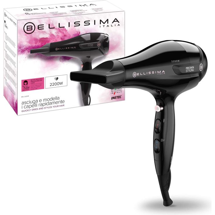 Imetec Bellissima S9 2200 Haartrockner mit Präzision, 2200 W, 8 Kombinationen Luftstrom Temperatur