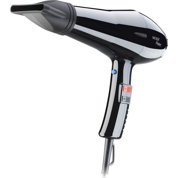 Moser Protect 1500 Watt Ionen-Technolgoie zum schnellen Trocknen der Haare, mehr Volumen oder Schwung, ink. 2 Stylingdüsen, schwarz