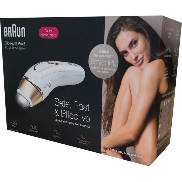 Braun Silk-expert Pro 5 PL5014 IPL-Haarentfernungsgerät Dauerhafte Haarentfernung für Körper und Gesicht, weiß-gold – Bild 2