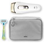 Braun Silk-expert Pro 5 PL5014 IPL-Haarentfernungsgerät Dauerhafte Haarentfernung für Körper und Gesicht, weiß-gold