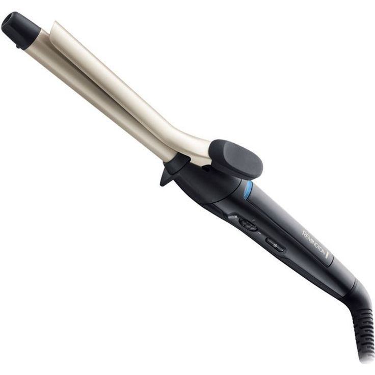 Remington Pro Spiral Curl CI5319 mit Klemme, 19 mm für definierte Ringellocken, antistatische Keramik-Turmalin-Beschichtung, integrierter Standfuß, gold – Bild 1