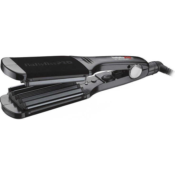 Babyliss Pro BAB2512EP Kreppeisen Titanium mit breiten Heizplatten, 60 mm für voluminöse & glamouröse Locken