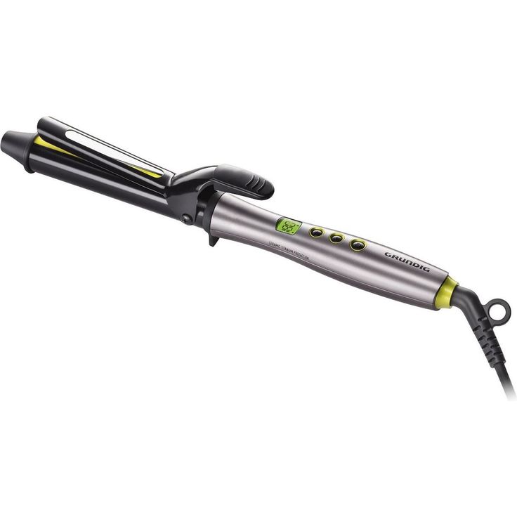 Grundig HS 6430 Curl Sensation Hair Styler mit Klemme, Protect Zone Silikon-Einsatz, 9 Temperaturstufen, 25 mm Durchmesser, grau-gelb