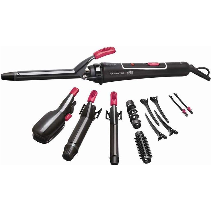 Rowenta CF4132 Multistyler Elite 14 In 1, Keramikbeschichtung, Lockenstab, Kreppeisen, für verschiedene Haarstyles, schwarz-pink
