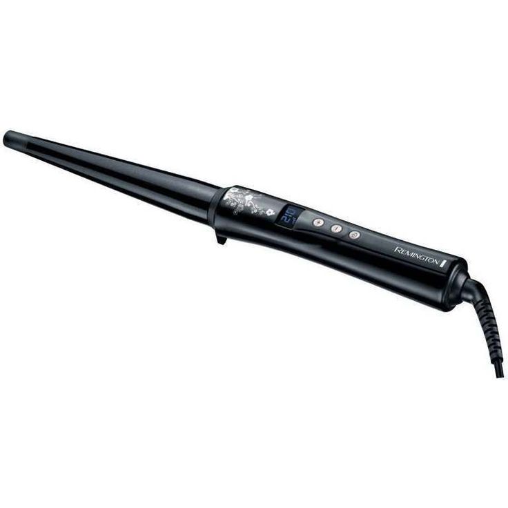 Remington Pearl Profi CI95 Konischer Lockenstab, kegelförmig, hochwertige Keramikbeschichtung mit echten Perlen, 13 bis 25 mm, Kirschblüten, schwarz